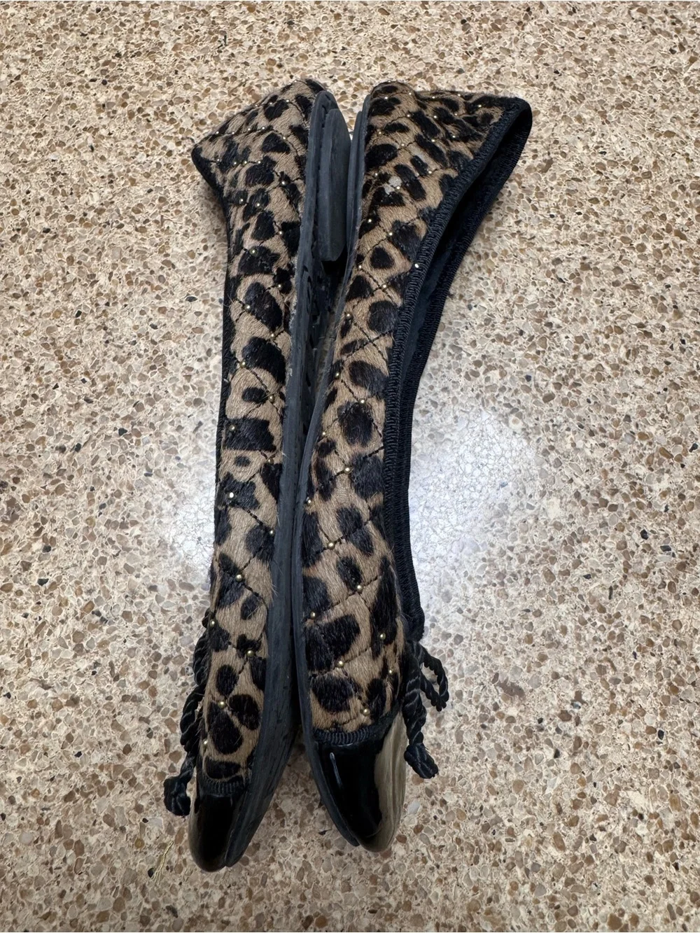 Sam Edelman Leopard-Print Ballet Flats with Black Cap Toe